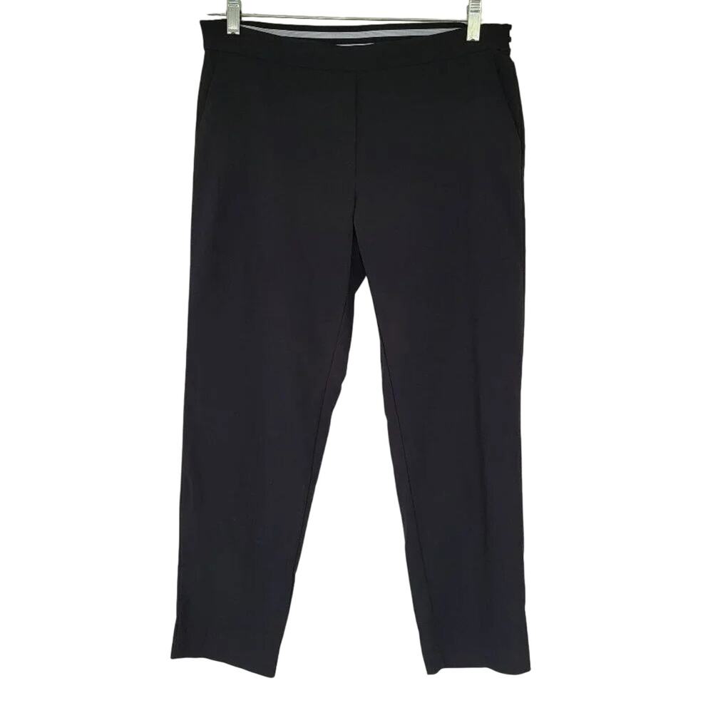 Zac & Rachel Chino Pants Womens Size 10 Black Pull On Stretch Flat Front